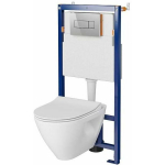 Cersanit Rippuv WC komplekt 1067382, 12.5 - 25 cm, 51 cm, 112 - 132 cm, Duroplast, Metall, Koos paagiga, Nupuga