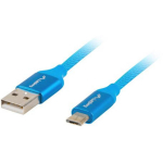 Lanberg USB Micro kuni USB-A 2.0 kaabel CA-USBM-20CU-0018-BL, 1.8 m, Sinine, QC 3.0
