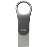 Silicon Power Mobile C80 USB m&auml;lupulk SP064GBUC3C80V1S, 64 GB, USB Type-A, USB Type-C, 3.0, titaan, 1 tk