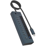 Raidsonic Icy Box IB-HUB1450-C31, 10 pordiga USB Type-C Gen 2 jaotur, 10 Gbit/s, 20 W PD, LED, alumiinium, 0.6 m