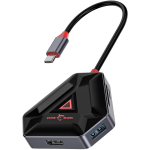 White Shark HEXAGON USB jaotur, 6 porti, USB 3.0, 5Gbps, HDMI 4K 30Hz, SD/Micro SD, must/h&otilde;be