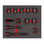 3/4&Prime; SHOCKWAVE&trade; IMPACT DUTY PUTU IELIKTŅI, 3/4" SOCKETS STD FOAM SET 1 (12 PC), 4932493396 MILWAUKEE