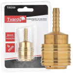 Ātrā misiņa savienotājs 6mm, Tvardy, T00266, izturīgs un korozijizturīgs