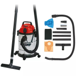 Mitrs/sauss putekļu sūcējs, EINHELL, 2342425, 20l nerūsējo&scaron;ā tērauda tvertne, 1250 W, 4 riteņi, praktiski piederumi