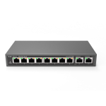 Ruijie RG-ES110D-P | 8 Pordiga 10/100 Mbps PoE+ L&uuml;liti &mdash; 6kV &Uuml;lepinge Kaitse, 5.6 Gbps L&auml;bilaskev&otilde;ime, Must Korpus