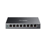 Omada 8-Port Gigabit Easy Managed Switch with 8-Port PoE+, TP-Link, ES208GP, 8&times; 10/100/1000 Mbps, Fanless, 64W PoE eelarve, 16 Gbps l&uuml;litamise v&otilde;imekus