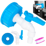 Geko aiandustooted komplekt G70192, S60x6 adapter, 1/2'' kuulkraan, 10 cm, plastmass (PP/PE), valge ja sinine, kummitihend