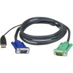 Aten USB KVM kaabel 2L-5205U, 5m, HDB-15 male, USB A male, 3-in-1 SPHD, VGA, must