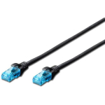 Digitus patch kaabel RJ45/RJ45 U/UTP Cat 5e DK-1512-050/BL, 5m, AWG 26/7, PVC, must, LAN, U/UTP