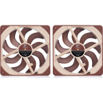 Noctua NF-A14x25 G2 PWM Sx2 PP, kahe ventilaatori komplekt, 14cm, 1500 RPM, 24.8 dB, pronks, beež