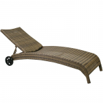 Lamamistool WICKER, 73x196x99cm alumiinium plastpunutisega, cappuccino 11758 HOME4YOU