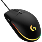 Logitech optiline hiir G203/910-005796, 8000 DPI, 6 nuppu, USB Type-A, must, RGB valgustus, toitekaabel