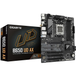Gigabyte B650 UD AX emaplaat, AMD Ryzen 7000/8000/9000, 6+2+2 faasi VRM, 4 DIMM DDR5, 1 PCIe 5.0 + 2 PCIe 4.0 M.2, Wi-Fi 6