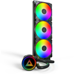 Montech CPU jahuti LIGHTFLOW ARGB 360 (B), 3 ventilaatorit, 129.5 m&sup3;/h, 2.39 mmH2O, FDB, 400 mm torud, must