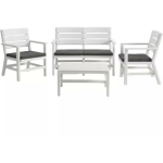 Bica Aiam&ouml;&ouml;bli komplekt 169690 Pol&uuml;prop&uuml;leen, 2 tooli, diivan 110 x 79 x 37 cm, laud 70 x 55 x 35 cm, valge