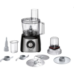 Bosch Toiduprotsessor MCM3401M, 800 W, 2 kiirus, 2.3 L, Segisti, Liha jahvatusmasin, Must/Roostevaba teras