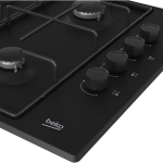 Beko HIBG64120SB pliit, 60 cm, gaas, 4 tsooni, 2900 W, 1000 W, 2000 W, 2000 W, roostevaba teras