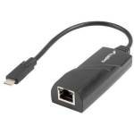 Lanberg V&otilde;rgukaart NC-1000-02, 1xRJ45 1GB, USB-C 3.1, RTL8153, 0,15m, WoL, PXE, Plug-and-play