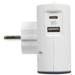 Legrand toitejaotur 049401, 2x2P, 12A 230V 2760W, 2xUSB 3.0A 5.0V 15.0W, nutitelefoni hoidja