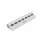 Sbox USB keskjaam H-207, 480 Mbit/s, 7 porti, USB 2.0, 0,5 m, alumiinium, h&otilde;be