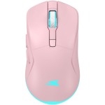 Baracuda TURTLE BGM-124 TURTLE-P, juhtmevaba hiir, 3200 DPI, 6 nuppu, 95 g, RF 2.4 GHz, 125 Hz, roosa