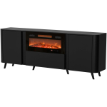 Cama Meble VOLARE 410061 kummut kaminaga, 200x39x75 cm, must, 3 ust, 2 riiulit, 16 mm, 220-240V~ 50Hz