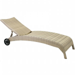 Lamamistool WICKER 73x196x99cm, alumiinium plastpunutisega, beež 11759 HOME4YOU