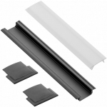LED riba profiil GLAX, must; PA-ZGLAXOMZ-20M