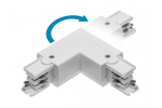 L 90&deg; reguleeritav pistik X-RAIL kolmefaasilise siini jaoks, 101x101mm, sisemine/v&auml;limine, valge