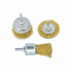 Brass stieples birstu komplekts 3 gab. ar 6 mm kātu, rūsas un krāsas noņem&scaron;anai, AW55003, AWTOOLS