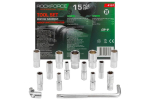 S&uuml;gavpesa komplekt, ROCKFORCE, RF-4157, 15 tk, 10-32 mm, 1/2" &uuml;hendus