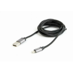 Gembird Lightning USB kaabel 1.8m CCB-MUSB2B-AMLM-6 must, kuldiga kaetud pistikud