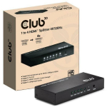 Club3D HDMI jaotur CSV-1385 4 porti, 4K 120Hz, metallkorpus, v&auml;line toiteallikas 100-240VAC 5V-2A