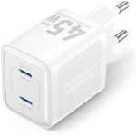 Vention laadija FEFW0-EU 45W, 100-240V, 2 USB-C, kiire laadimine, universaalne &uuml;hilduvus, &uuml;lekuumenemise kaitse