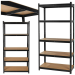 Geko Ladustamisriiul G10869 180x40x90 cm 265 kg, 5 riiulit, 0.9 mm teras, 5 mm MDF, 8 kaitsekorki