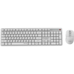Gembird Klaviatuur ja hiir KBS-WMS-01-W-CYRL, 2.4GHz, 105 nuppu, 6 nuppu, vaikne, valge, QWERTY, multimeedia nupud