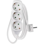 Emos Pikendus P0321R, 1,5m, 3&times;2P+PE, valge, PVC, 3680W, laste kaitse