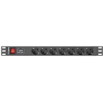 Lanberg Power Distribution unit (PDU) 19" 1U 16A 2m 7X Schuko oulets | PDU-07F-0200-BK