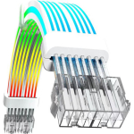 Gamemax toitekaabli pikendus VGA/CPU 2x8PIN-W, 30cm, 7A, 2x8-pinniga pistik, RGB LED valgustus