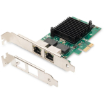 Digitus v&otilde;rgukaart DN-10132, 2x1000 Mbit/s, Intel 82575EB, PCIe, RJ-45 2x, IPv4, IPv6, jumbo raami, VLAN, voolu juhtimine