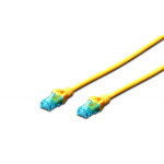 Digitus patch kaabel DK-1512-050/Y, 5m, kollane, 2xRJ45, U/UTP, koormuse kaitse, pikkus sissepressitud