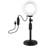 Puluz PU391 LED r&otilde;ngaslamp, 6.5W, 24-26lm, 3200-6500K, 10 heledustaset, kaugjuhtimine, statiiv 18-28cm