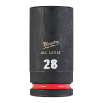 SHOCKWAVE&trade; IMPACT DUTY TRIECIENIZTURĪGAS UZGRIEŽŅU MUCIŅAS, 28 MM 3/4" IMPACT SOCKET DEEP - 1PC, 4932480387 MILWAUKEE