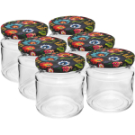 212ml klaaspurk v&auml;rvilise kaanega &Oslash;66 - 6 tk. BROWIN 132212, 7.0x7.0x7.7 cm, klaas