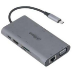 Dahua TC39 dokk 9in1 USB-C, 1 HDMI, 1 RJ45, 3 USB 3.0, 1 SD, 1 15pin D-sub, 10 Gbps, 1000 Mbps