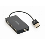 Gembird USB centrmezgls UHB-U2P4-04 4 porti, USB 2.0 480 Mbps, integrēts USB kabelis