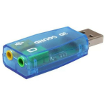 Gembird USB helikaart SC-USB-02, USB, 3.5 mm, 1 k&otilde;rvaklappide v&auml;ljund, Sinine/selge, CE/RoHS