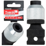 Tvardy L&ouml;&ouml;giadapter 1/2" kuni 1/4" HEX T00208, 1/2", 1/4" HEX, l&ouml;&ouml;giga, t&ouml;&ouml;koja, kokkupaneku, t&ouml;&ouml;stuslik kasutamine