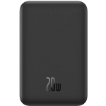 Baseus Magnetiline Mini Powerbank P10022107113-00, 5000 mAh, 20 W, USB Type C, must, juhtmevaba laadimine, indikaatoriga