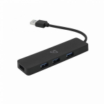 Sbox USB keskjaam H-504, 4 porti, 5 Gbps, USB 3.0, 5V USB, ABS plast, must